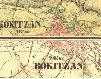mapa tzv. 2.vojenskho mapovn z let 1842-52, zachycuje Rokycany a okol ped zahjenm industrializace, pozdj reambulac zakreslena trasa eleznin trati z r-1862, zaslal: Karel Kua / military map of Rokycany and its environs as of 1842-52