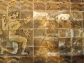 keramick mozaika ze 70.let 20.stol. na budov obchodnho stediska na sdliti Jin pedmst p.960/II v ul.B.Nmcov, detail,  foto: jen 2003